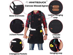 White Duck Work Apron Black