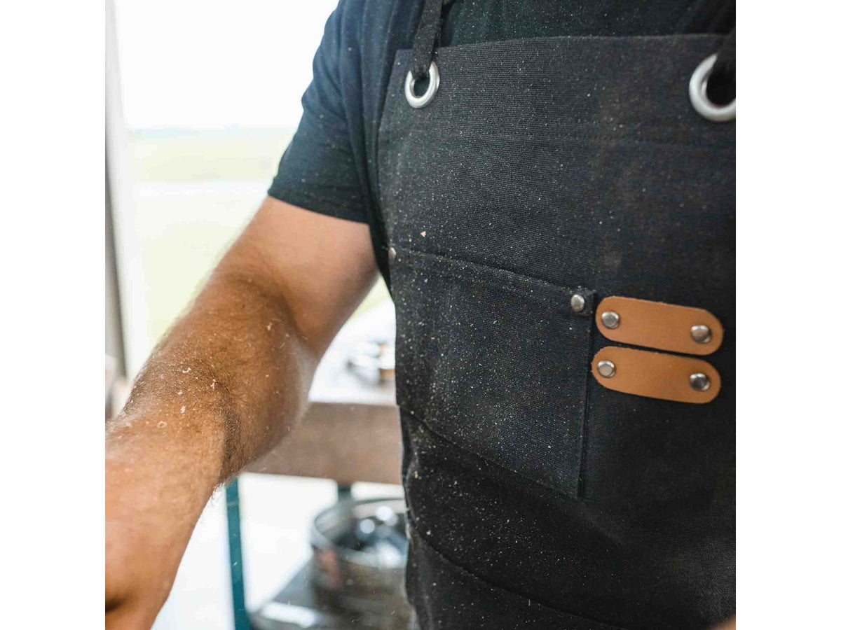 White Duck Work Apron Black