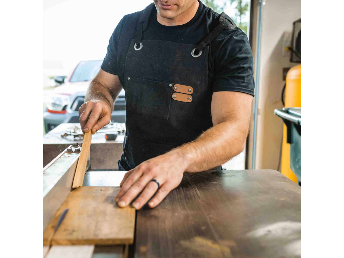 White Duck Work Apron Black