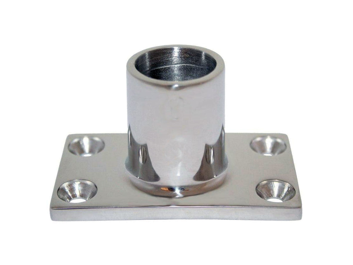 Whitecap O.D. 90 Rectangle Base SS Rail Fitting 1" 6141C
