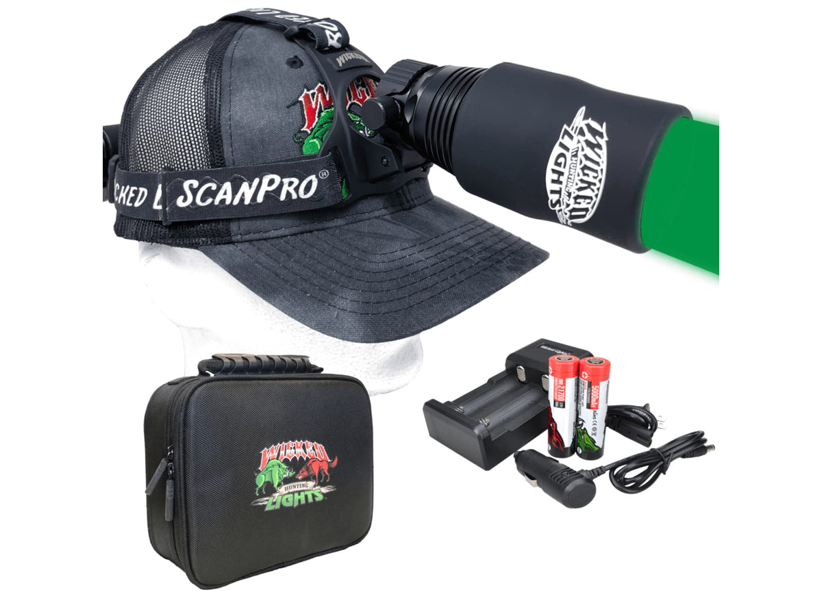 Wicked Hunting Lights ScanPro iC GEN4 LED Green Night Hunting Headlamp Black