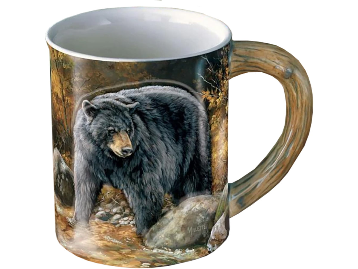 Wild Wings Sculpted Mug Autumn Streamside Bear Black 8955712275