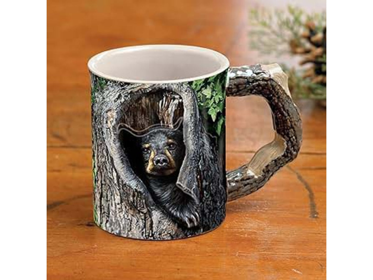 Wild Wings Sculpted Mug Cubby Hole-Black Bear Brown/Black 8955712175