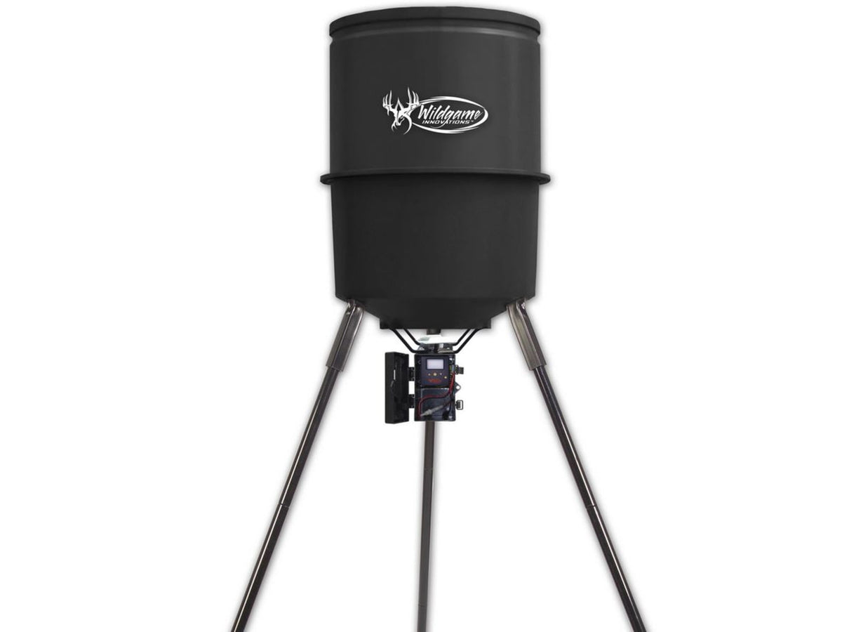 Wildgame Innovations Quick Set 225 lb Poly Barrel Feeder System w/ Digital Timer Black W225D