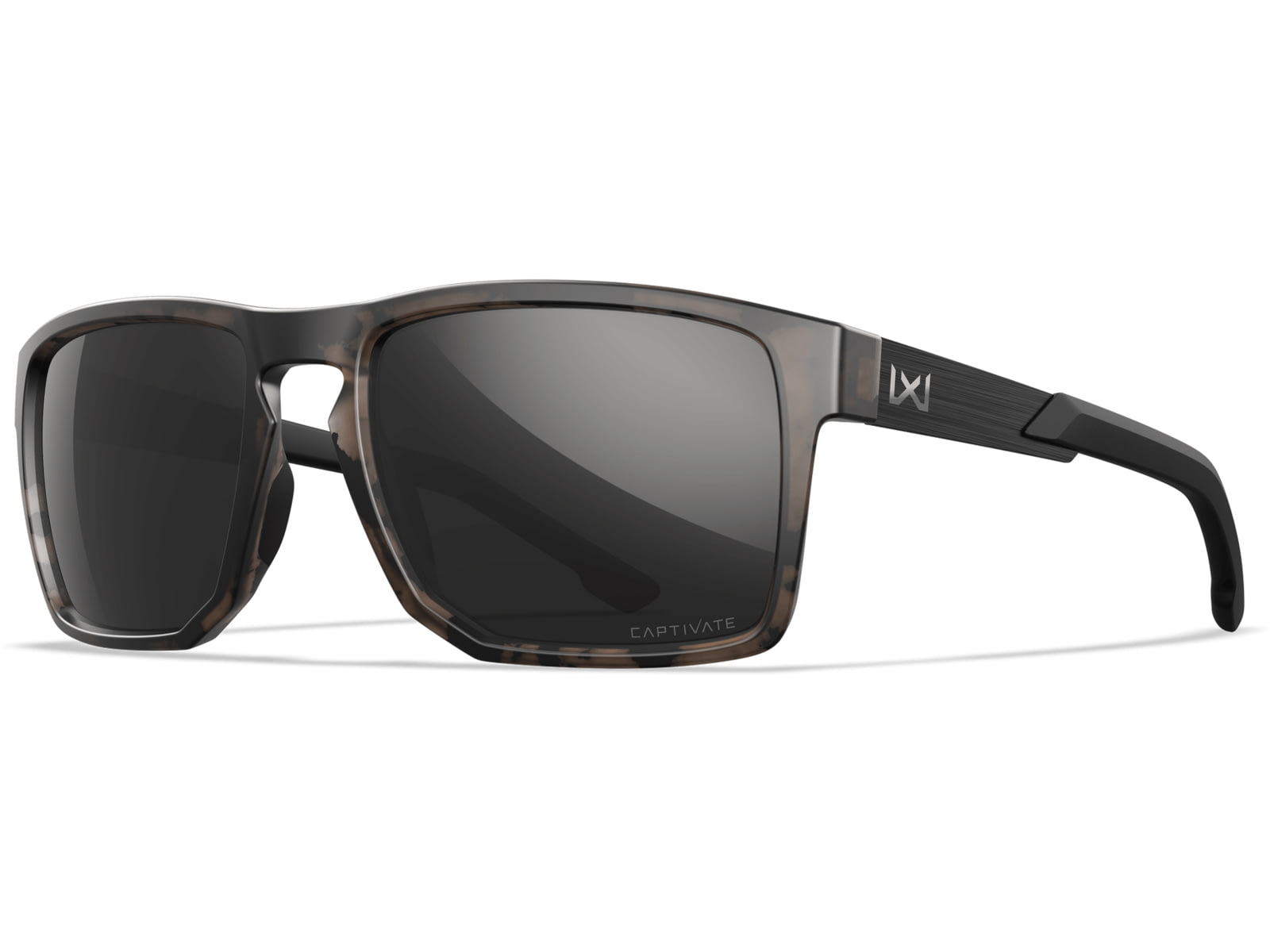 Wiley X Active 6 Apex Captivate Pol Sunglasses Brown Frame Matte Tortoise Black Mirror Lens
