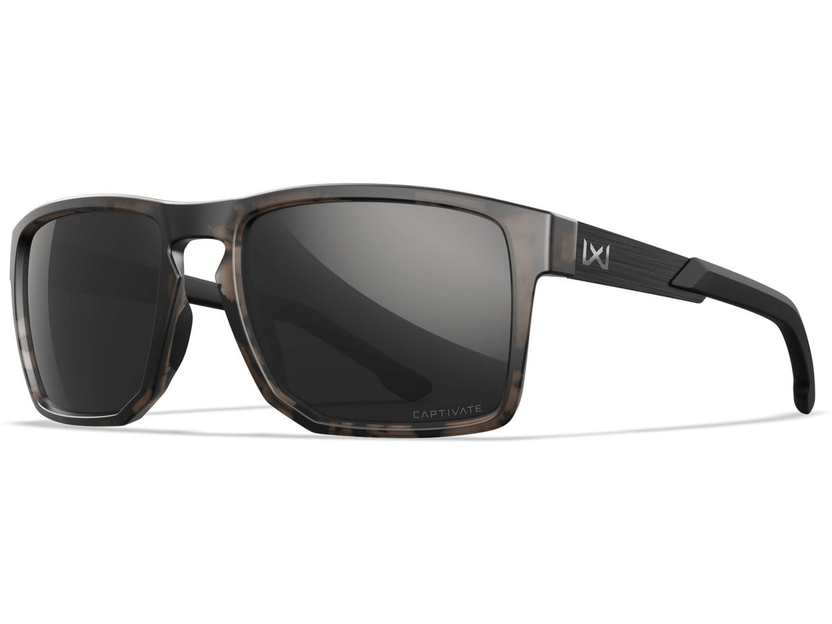 Wiley X Active 6 Apex Captivate Pol Sunglasses Brown Frame Matte Tortoise Black Mirror Lens
