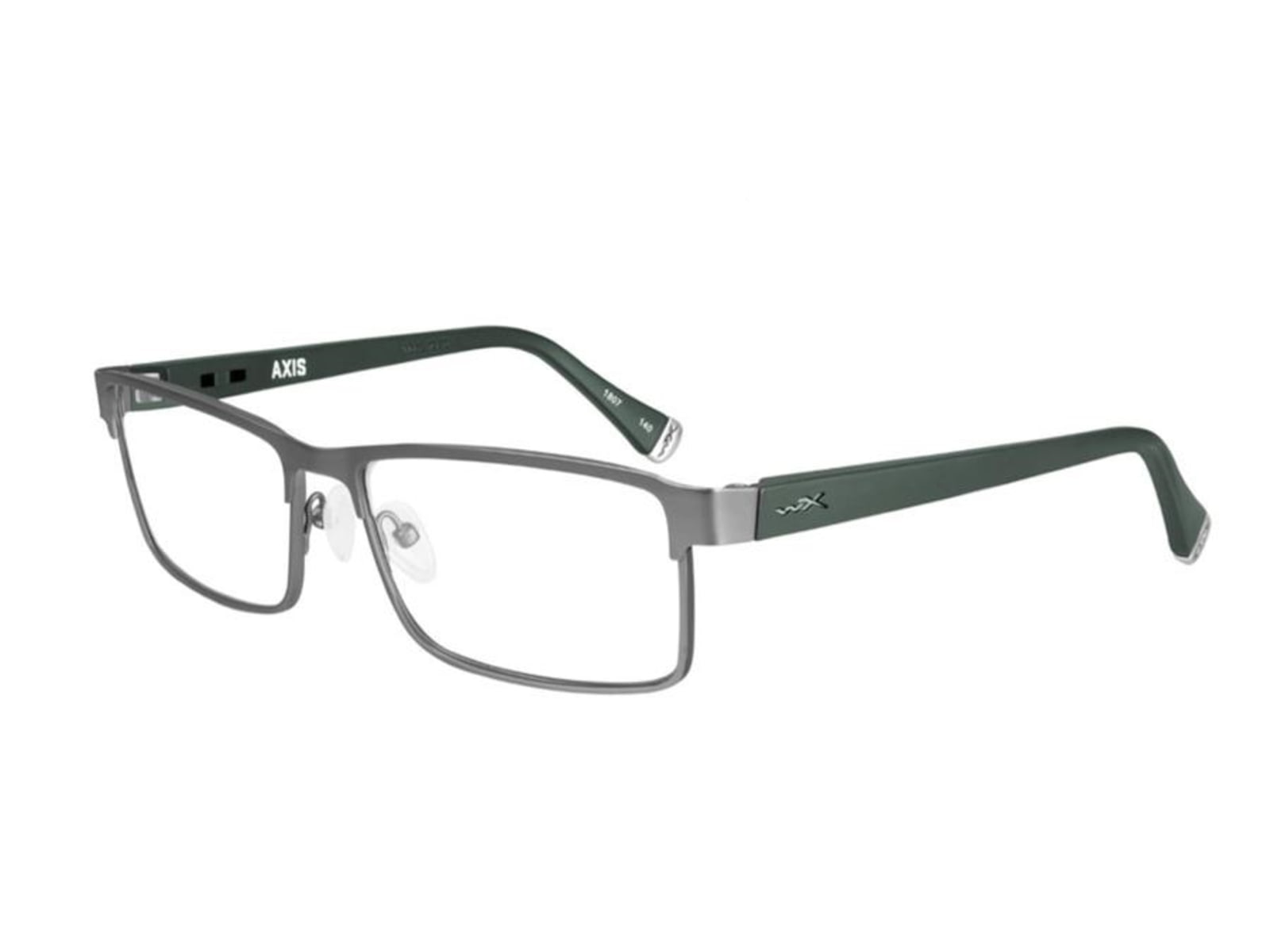 Wiley X Axis Safety Glasses Matte Dark Gunmetal/ Utility Green Frame No Polarized Lens WSAXI01