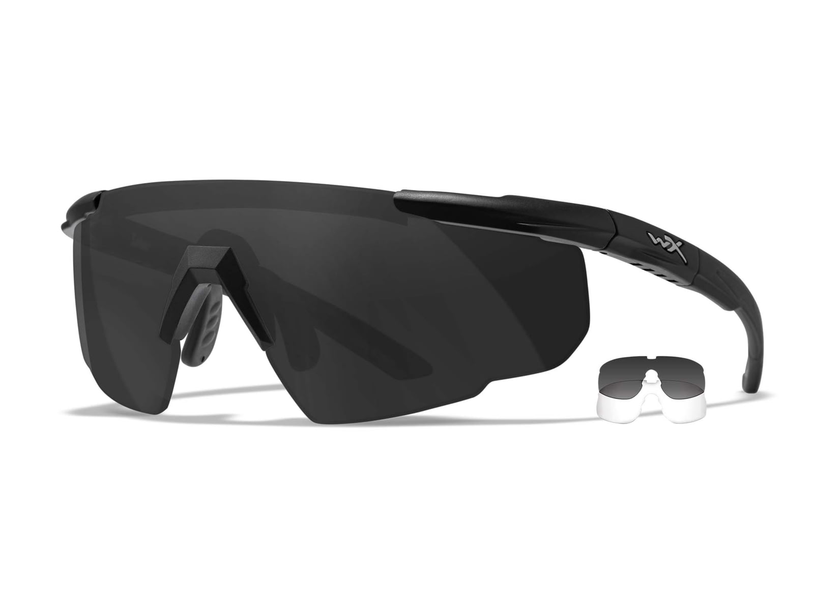 Wiley X Changeable Series Saber Advanced Safety Glasses Matte Black Frame Grey Clear Lens 307
