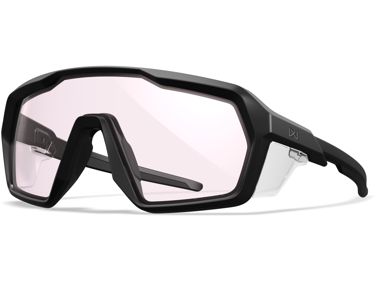 Wiley X Citadel Flow-Coated Sunglasses Matte Black Matte Gunmetal Logo Frame Captivate Clear Grey Lenses