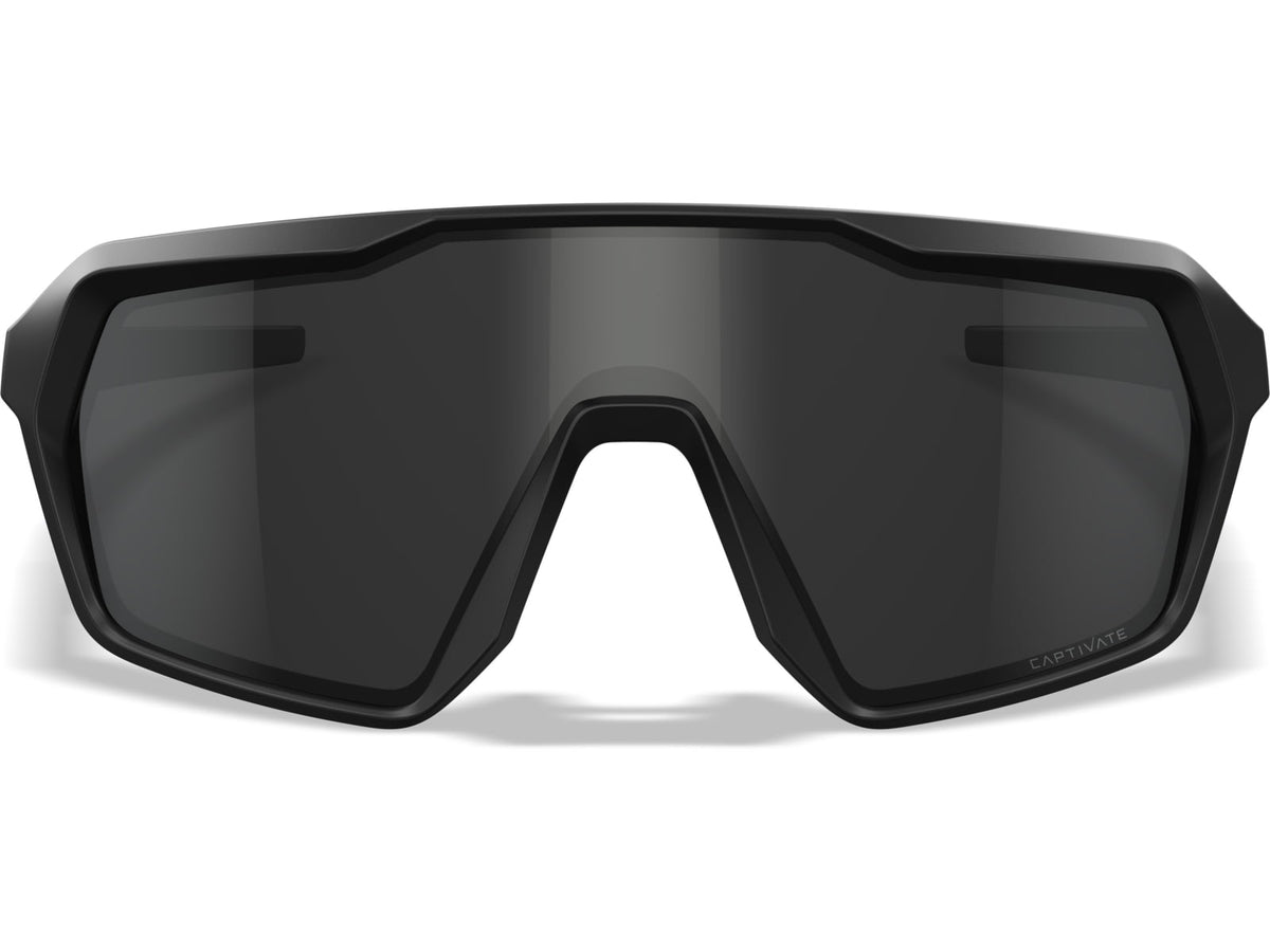 Wiley X Citadel Flow-Coated Sunglasses Matte Black Matte Gunmetal Logo Frame Captivate Clear Grey Lenses