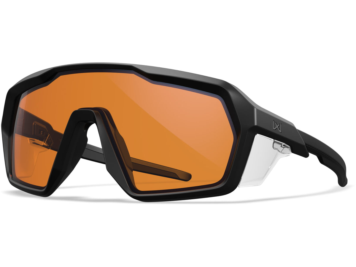Wiley X Citadel Sunglasses Matte Black Matte Gunmetal Logo Frame Clear/Grey/Rust Anti-Fog Lenses