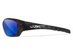 Wiley X WX Gravity Sunglasses Black Crystal Frame Captivate Pol Blue Mirror Lenses