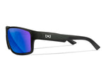 Wiley X WX Peak Sunglasses Matte Black Frame Peak XL Captivate Pol Blue Mirror Lens ACPEA19XL
