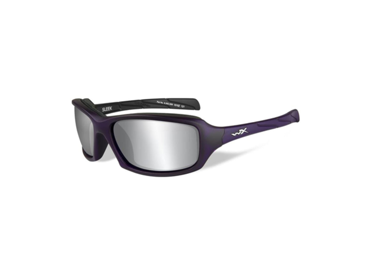 Wiley X WX Legend Sunglasses - Silver Flash w/Smoke Grey Lens / Matte Violate Frame CCSLE01