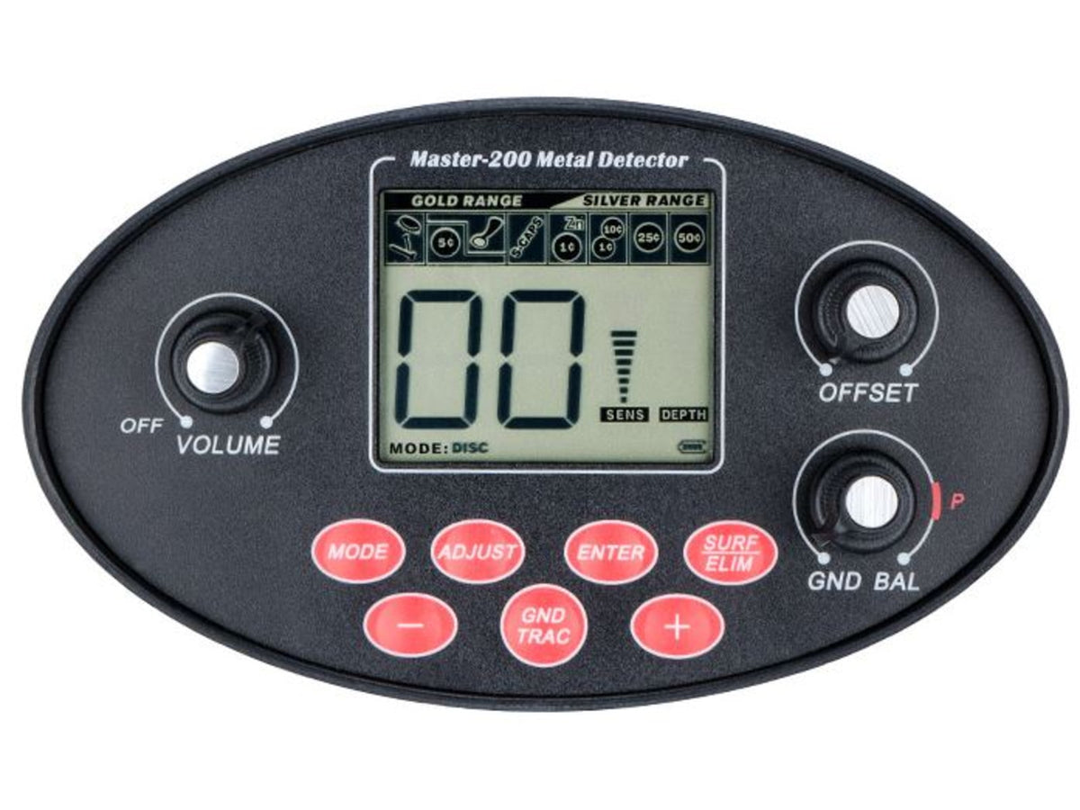 Winbest Master-200 Metal Detector Water Resistant Coil Adjustable 49 in Maximum Black BE12596