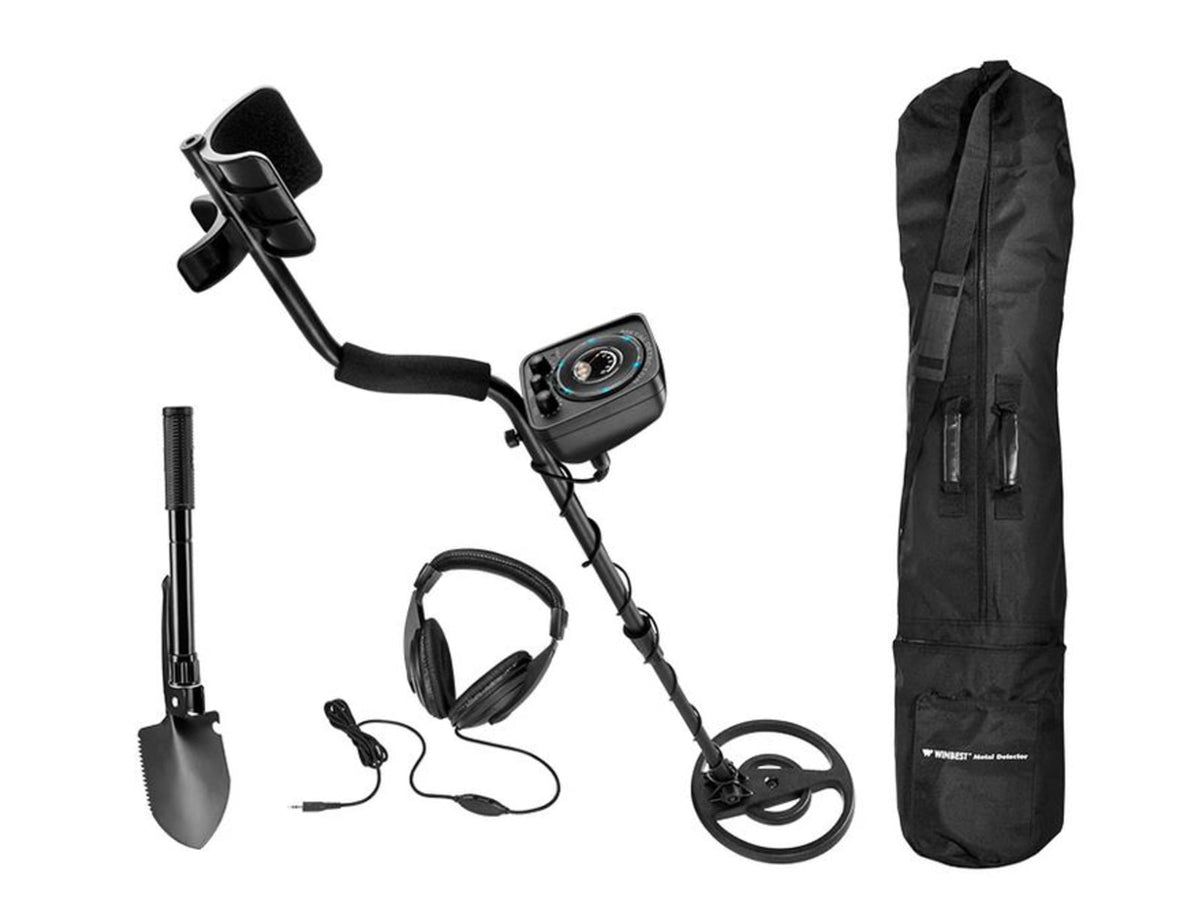 Winbest Pro 200 Metal Detector Field Kit w/Folding Shovel / Compass in Handle Black BE12746