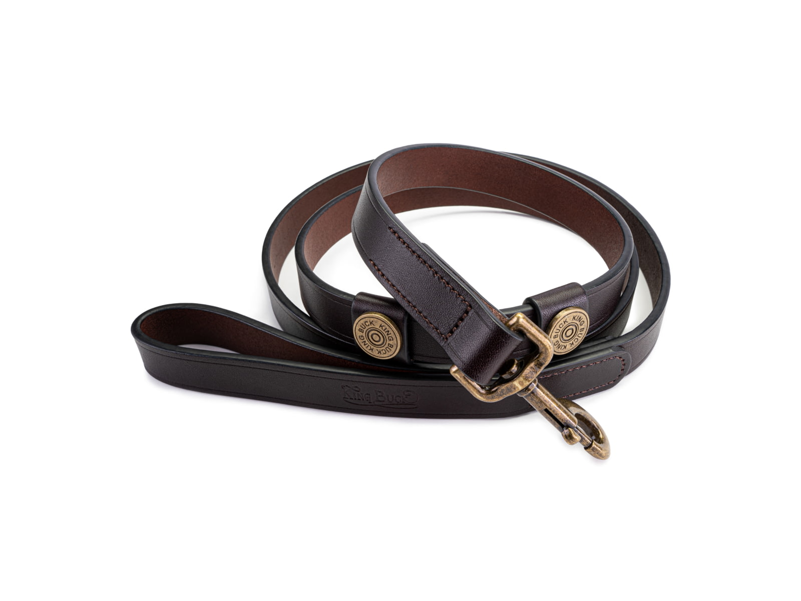 King Buck Premium Leather Leash Leather 6 foot
