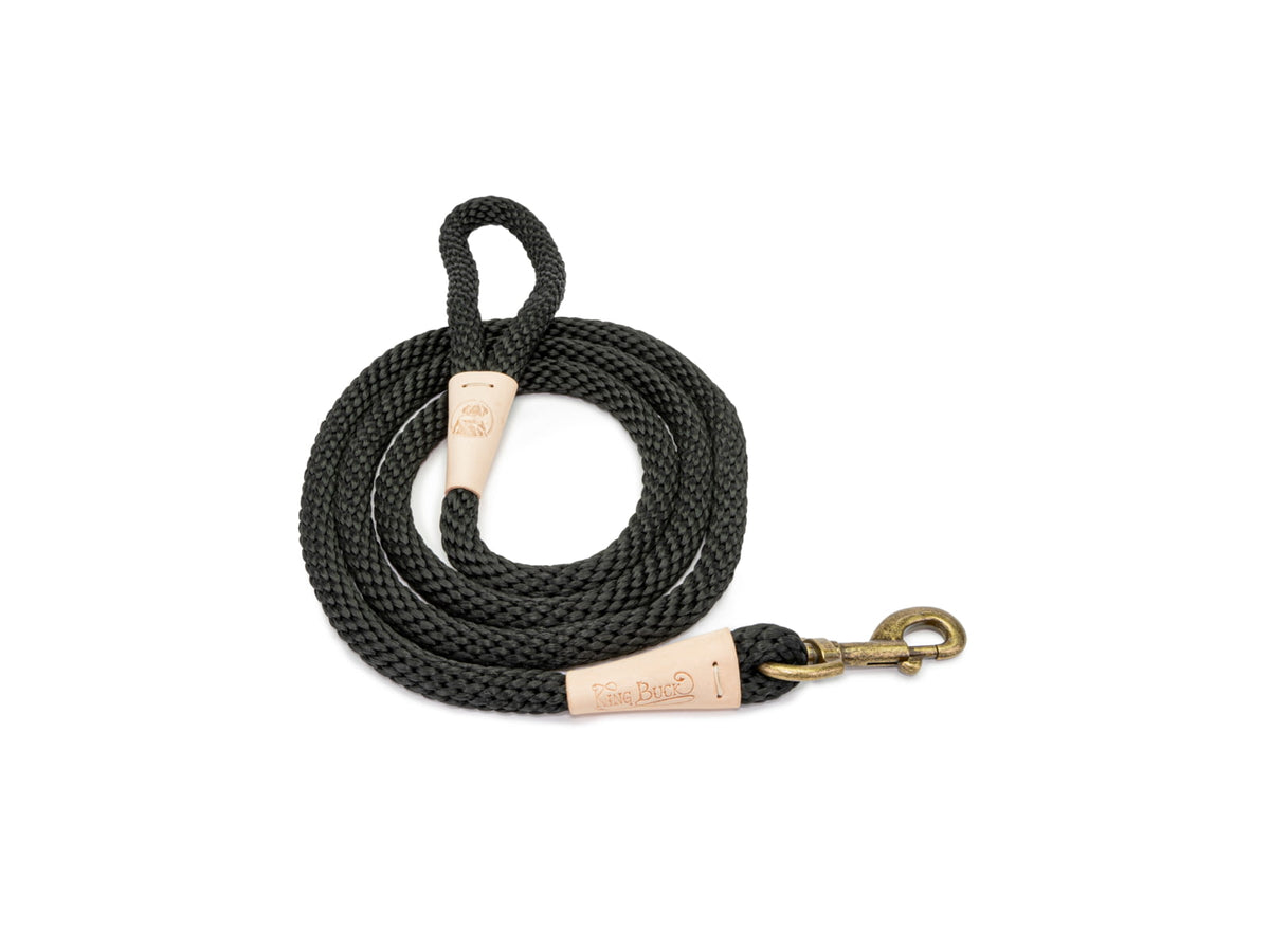 King Buck EZ-Connect Rope Leash Black 6 foot