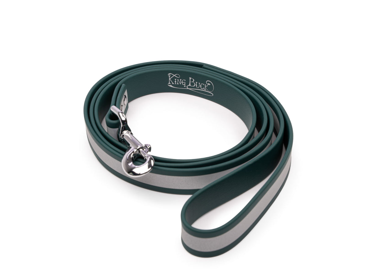 King Buck Waterproof Soft-touch Reflective Leash Deep Teal 6 foot