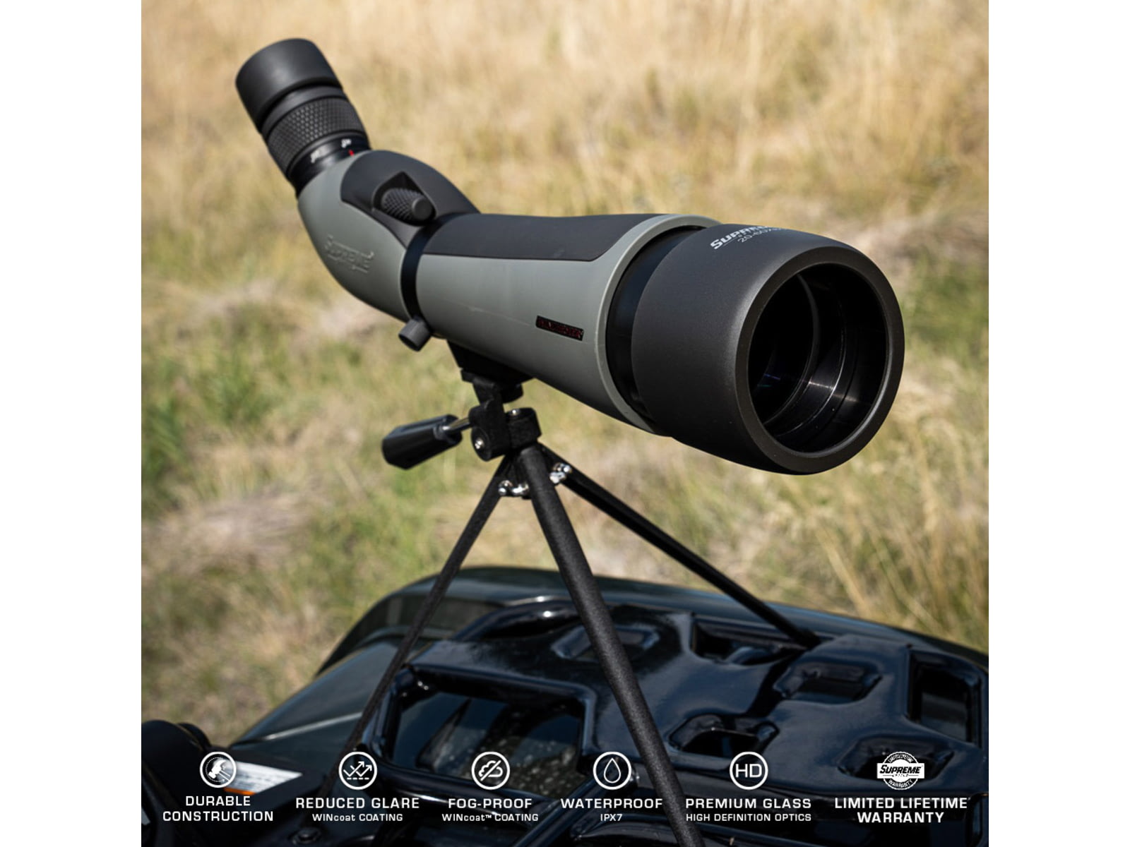 Winchester Supreme Optics W20-60x65mm Spotting Scope Angled Black/Gray WQ-SS-SPRM12-20-60x65