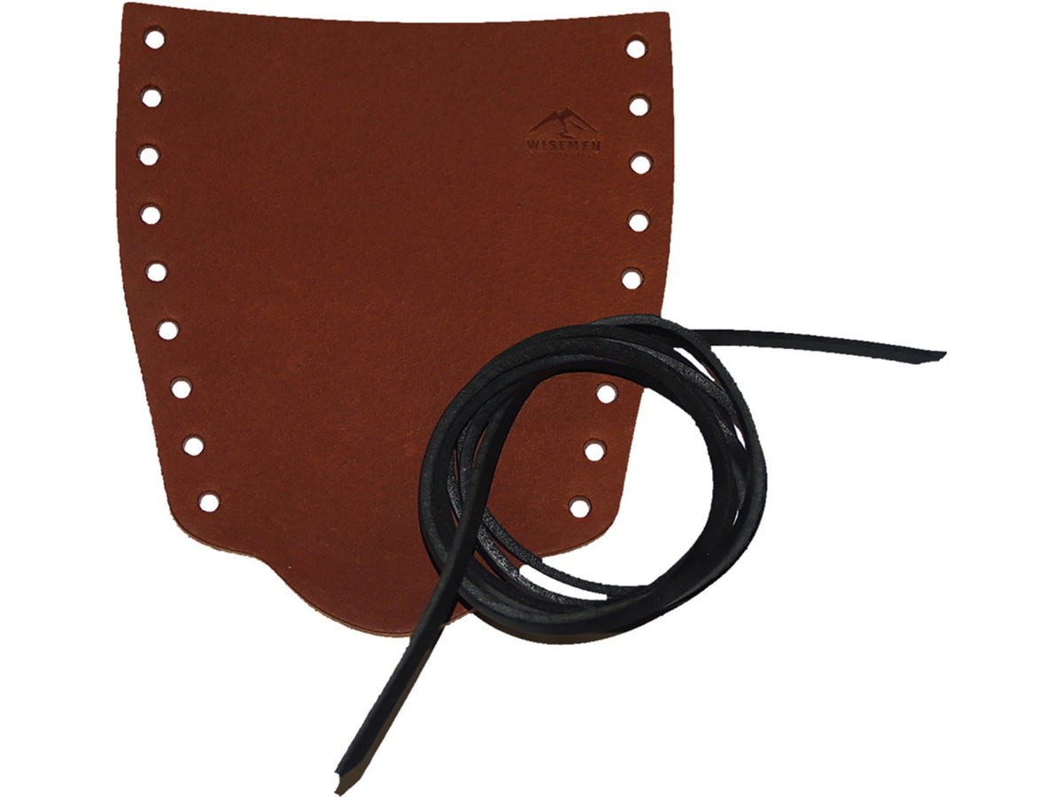 Wisemen Trading Large Axe Overstrike Guard 6.5in x 5.5in Leather Brown 4389