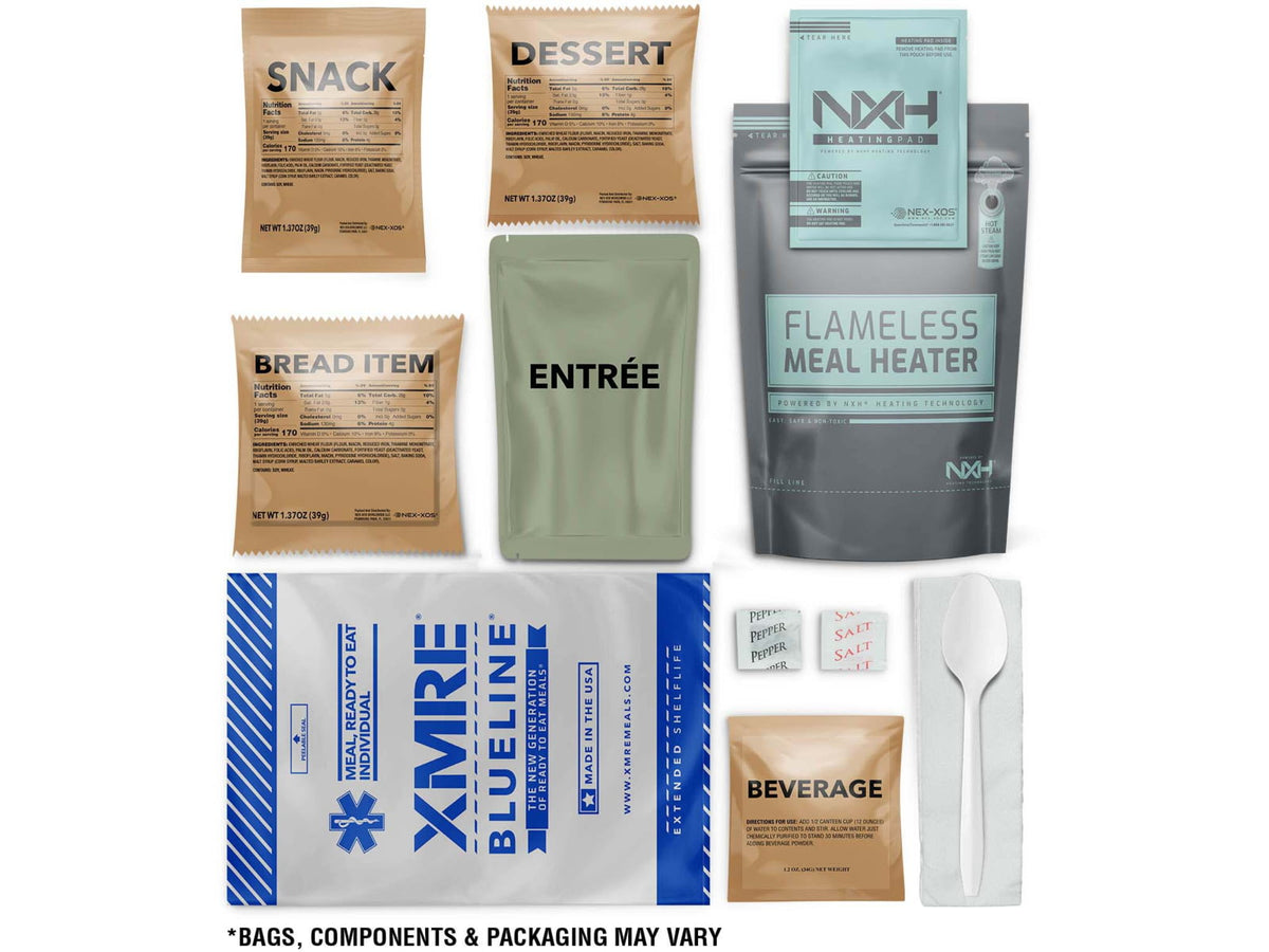XMRE Blue Line MRE Dehydrated Food 12 Meals 16.70 lbs XMREBL12H
