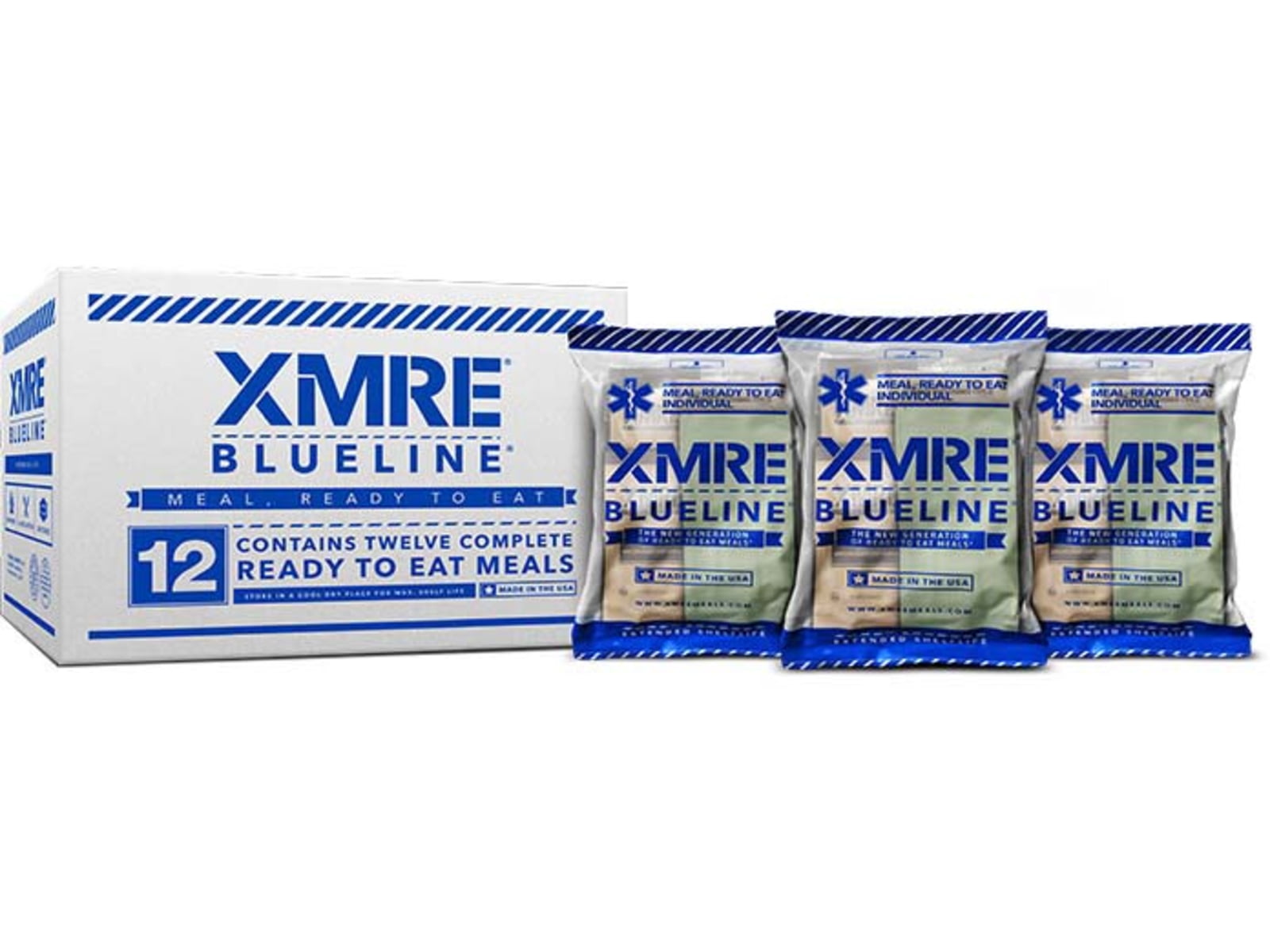 XMRE Blue Line MRE Dehydrated Food 12 Meals 16.70 lbs XMREBL12H