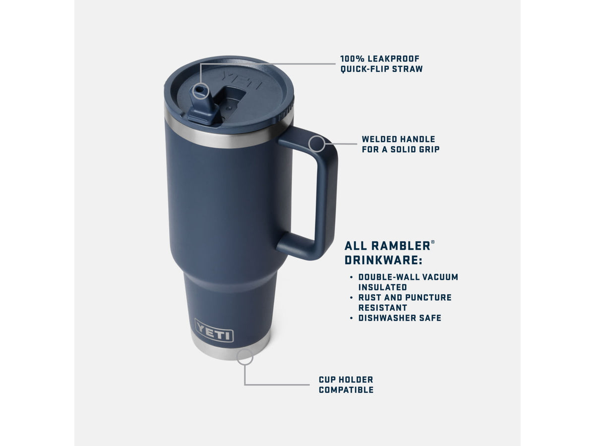 Yeti Rambler 40 oz Travel Mug w/Straw Cap