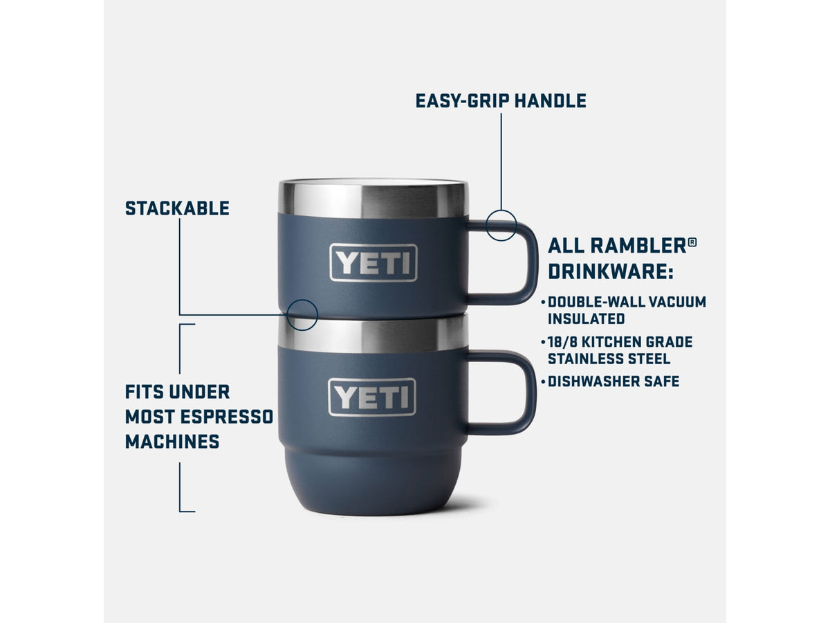 Yeti Rambler 6 oz Stackable Mugs w/Durasip Ceramic Lining - 2 Pack