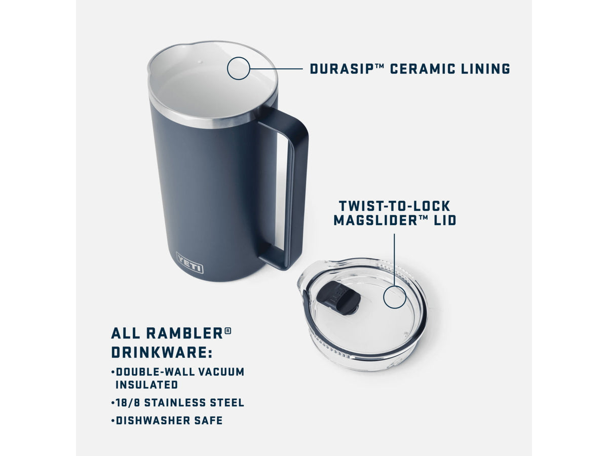 Yeti Rambler 64 oz Pitcher w/Durasip Ceramic Lining Navy