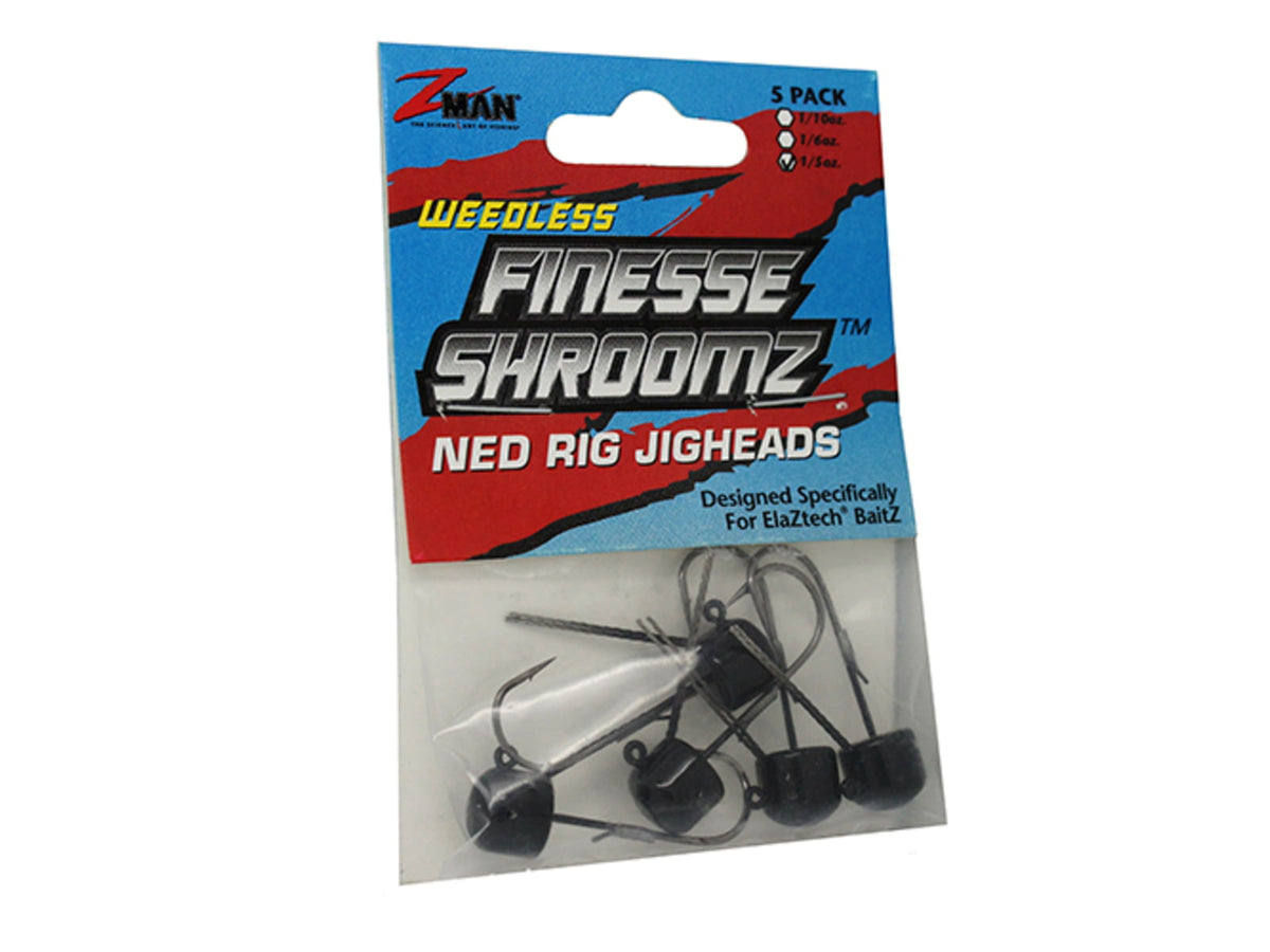 Z-man ShroomZ Weedless Finesse Jig 1/5oz Black FJHW15-02PK5
