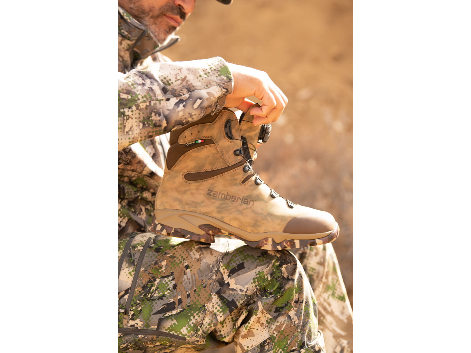 Zamberlan Lynx Mid GTX RR Boa Hiking Shoes - Men's PFAS-Free Camo 9