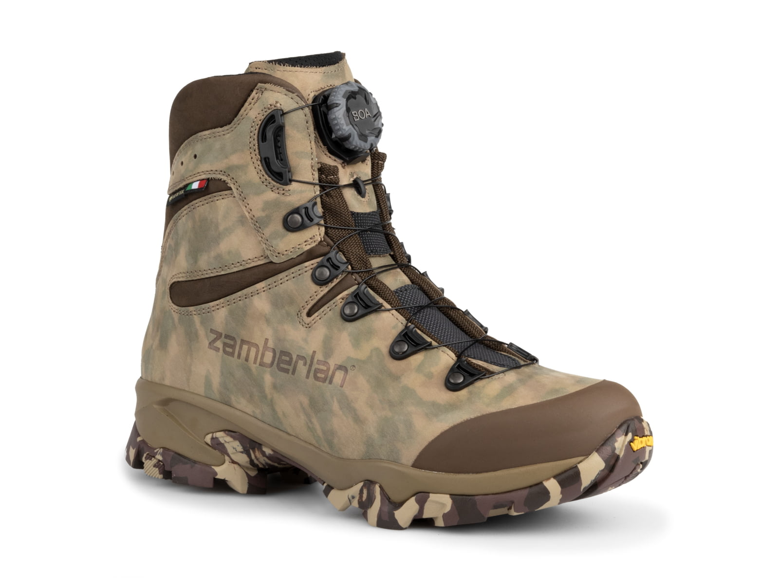 Zamberlan Lynx Mid GTX RR Boa WL Hiking Shoes - Men's PFAS-Free Camo 9/Wide