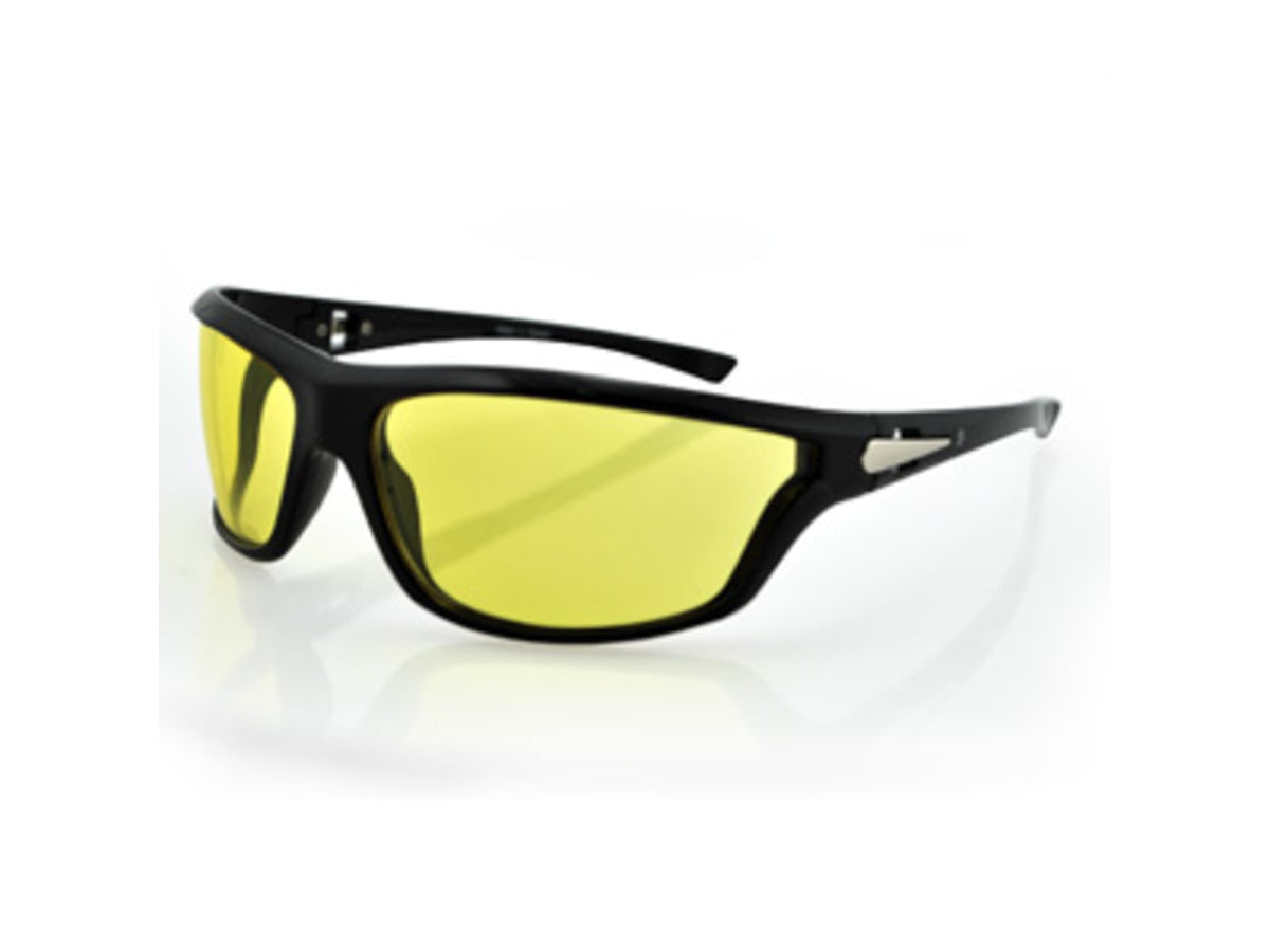 Zan Headgear Florida Sunglass Shiny Black Frame Yellow Lenses EZFL01Y