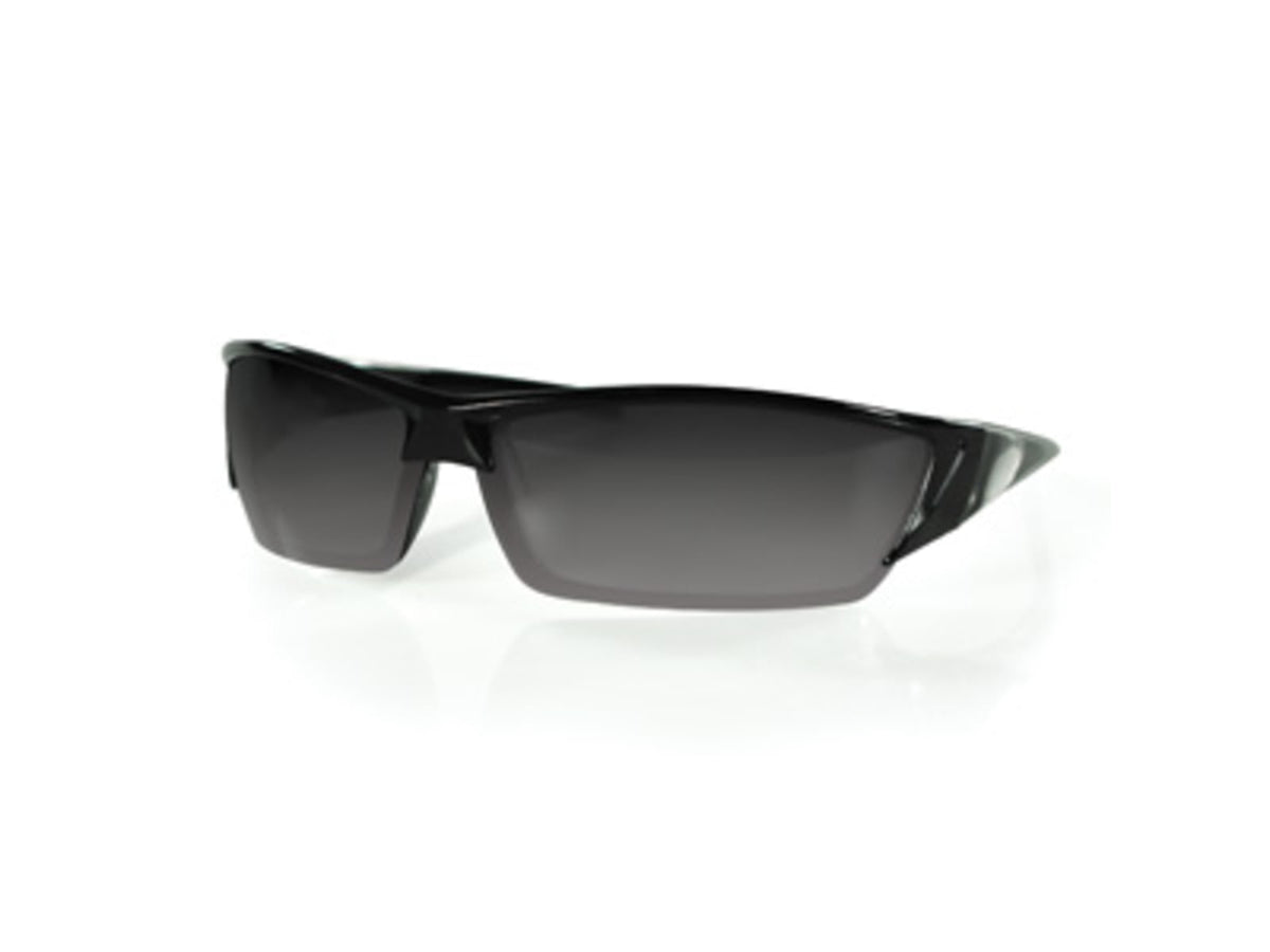 Zan Headgear Utah Sunglass Shiny Black Frame Smoked Lenses EZUT01