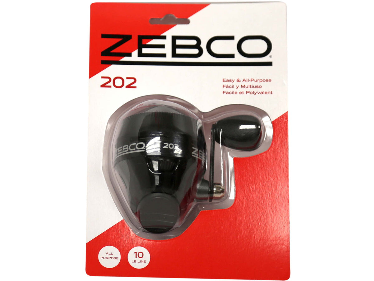 Zebco 202 Spincast Reel 2.8-1 Ratio Right Hand Retrieve Metal Gears w/ 10# Line
