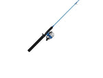 Zebco 33 Salt Fisher Spincast Reel and Rod Combo 6ft 6in 2-PC Telescopic Rod Medium-Heavy SZ 30 Reel 3.6-1 Ratio 4-PC Strike King Tackle Kit Blue