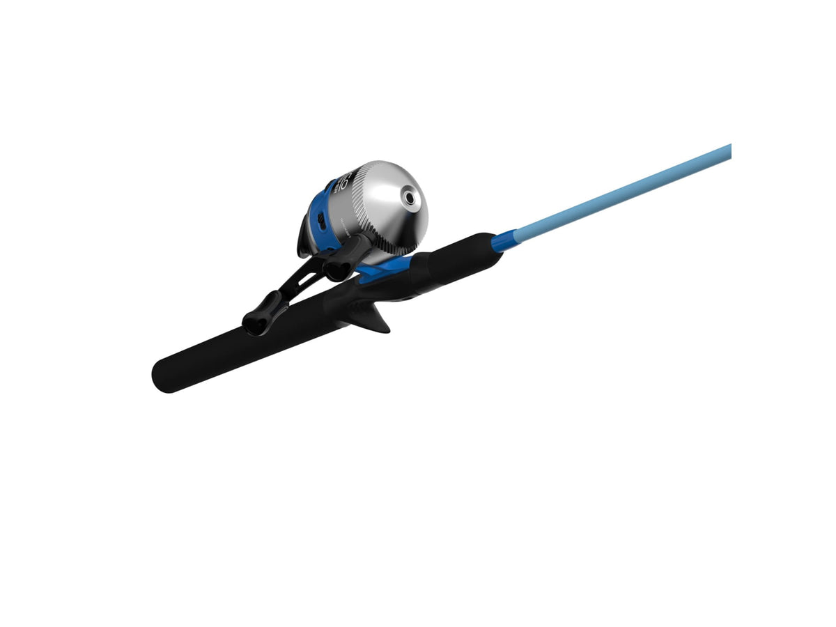 Zebco 33 Salt Fisher Spincast Reel and Rod Combo 6ft 6in 2-PC Telescopic Rod Medium-Heavy SZ 30 Reel 3.6-1 Ratio 4-PC Strike King Tackle Kit Blue