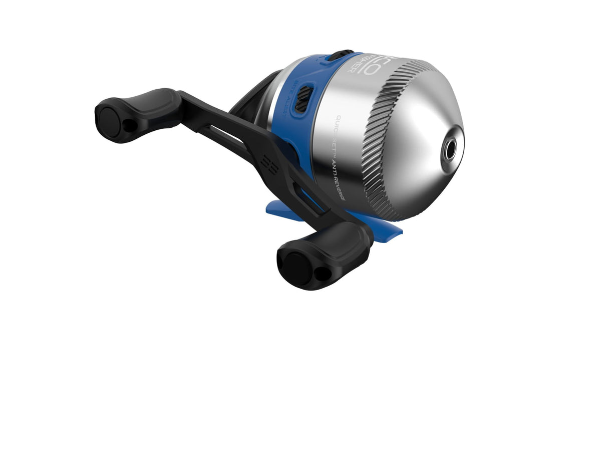 Zebco 33 Salt Fisher Spincast Reel and Rod Combo 6ft 6in 2-PC Telescopic Rod Medium-Heavy SZ 30 Reel 3.6-1 Ratio 4-PC Strike King Tackle Kit Blue