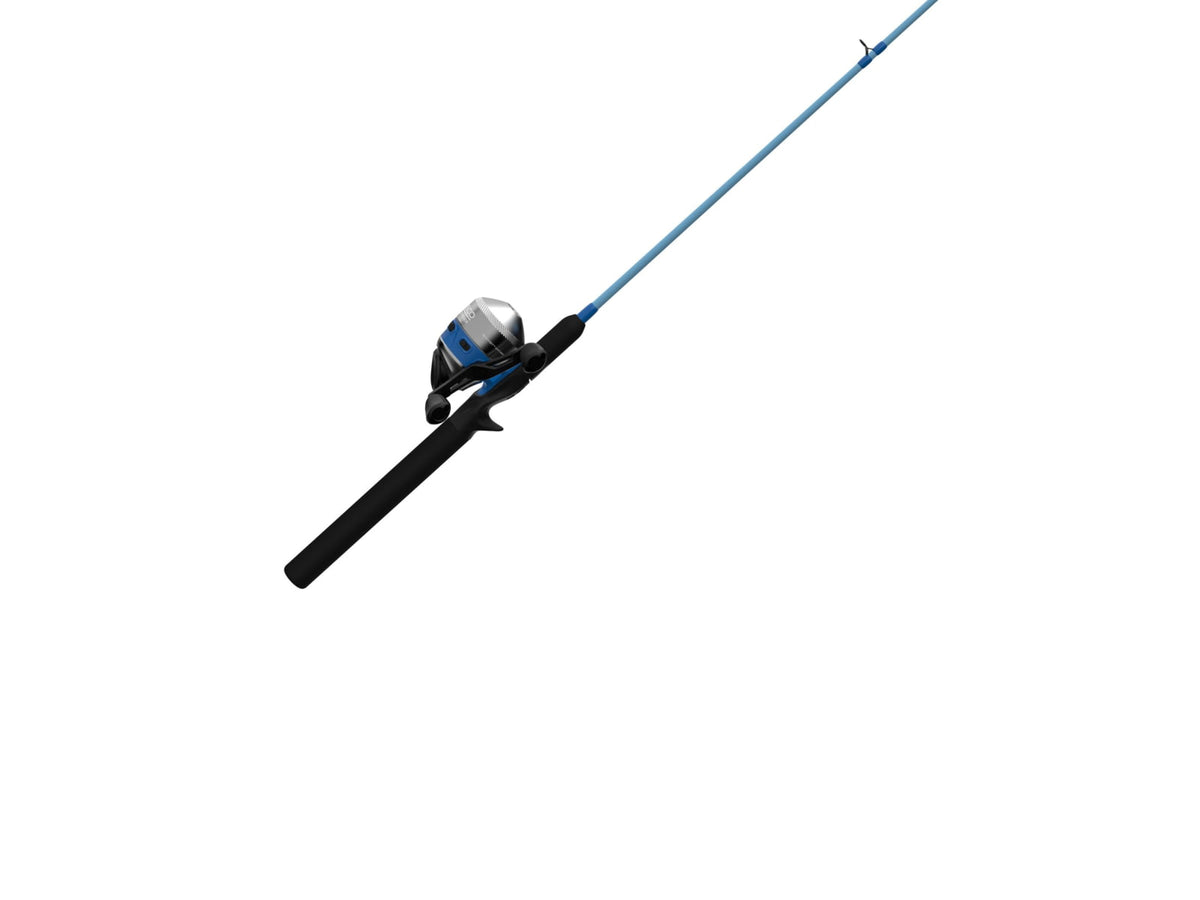 Zebco 33 Salt Fisher Spincast Reel and Rod Combo 6ft 6in 2-PC Telescopic Rod Medium-Heavy SZ 30 Reel 3.6-1 Ratio 4-PC Strike King Tackle Kit Blue
