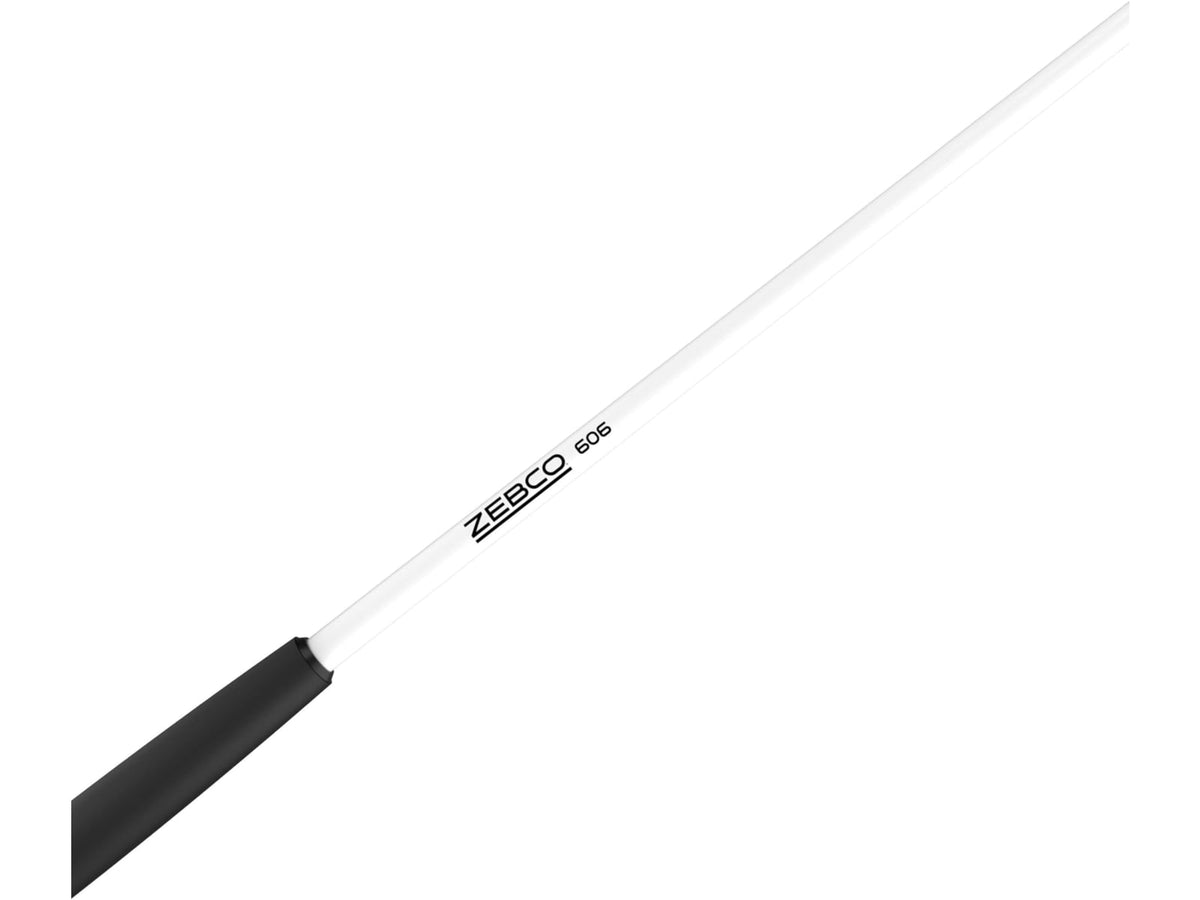 Zebco 606 Spincast Reel and Rod Combo 6ft 6in 2-PC Fiberglass Pole w/ EVA Handle SZ 60 Reel QuickSet Anti-Reverse Reel RH Retrieve Black/Red