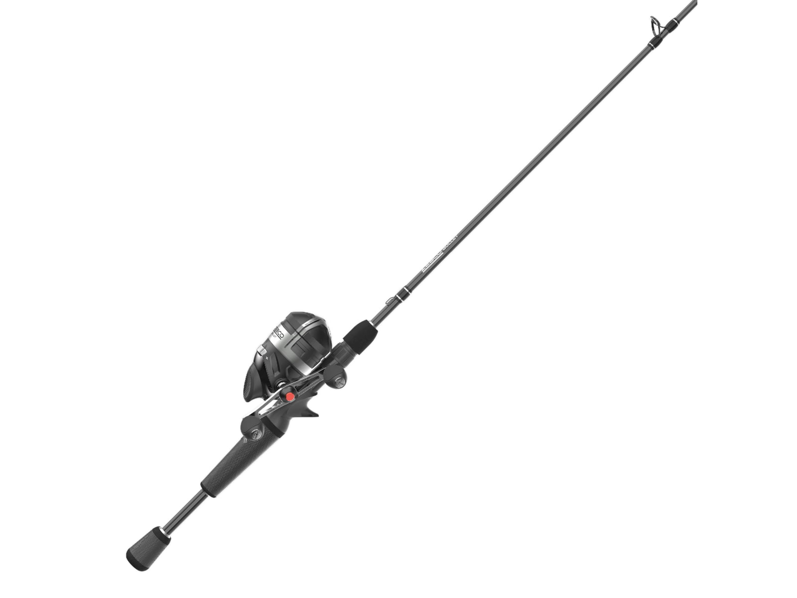 Zebco Bullet Spincast Reel and Rod Combo 6ft 6in 2-PC IM8 Graphite Pole w/ MaxTac Grip Rod Handle Changeable Righ/Left Retrieve Black