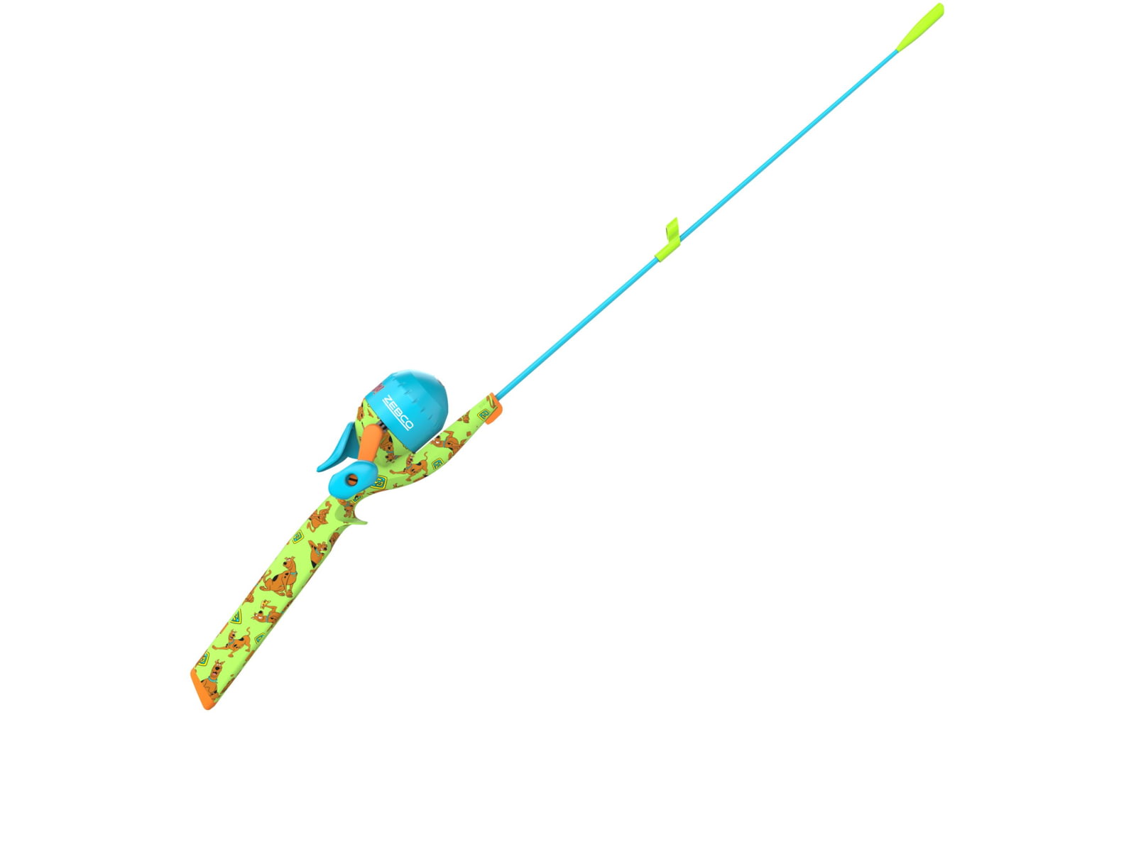 Zebco Youth Scooby Doo Floating Spincast Reel and Rod Combo 29in Fiberglass Rod Light Moderate SZ 20 Reel RH Retrieve Pre-Spooled w/ 6lb Line Green