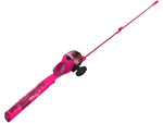 Zebco Kids Splash Floating Spincast Reel and Rod Combo 29in 1-PC Pole SZ 20 Reel RH Retrieve Pre-Spooled w/ 6lb Cajun Line Pink