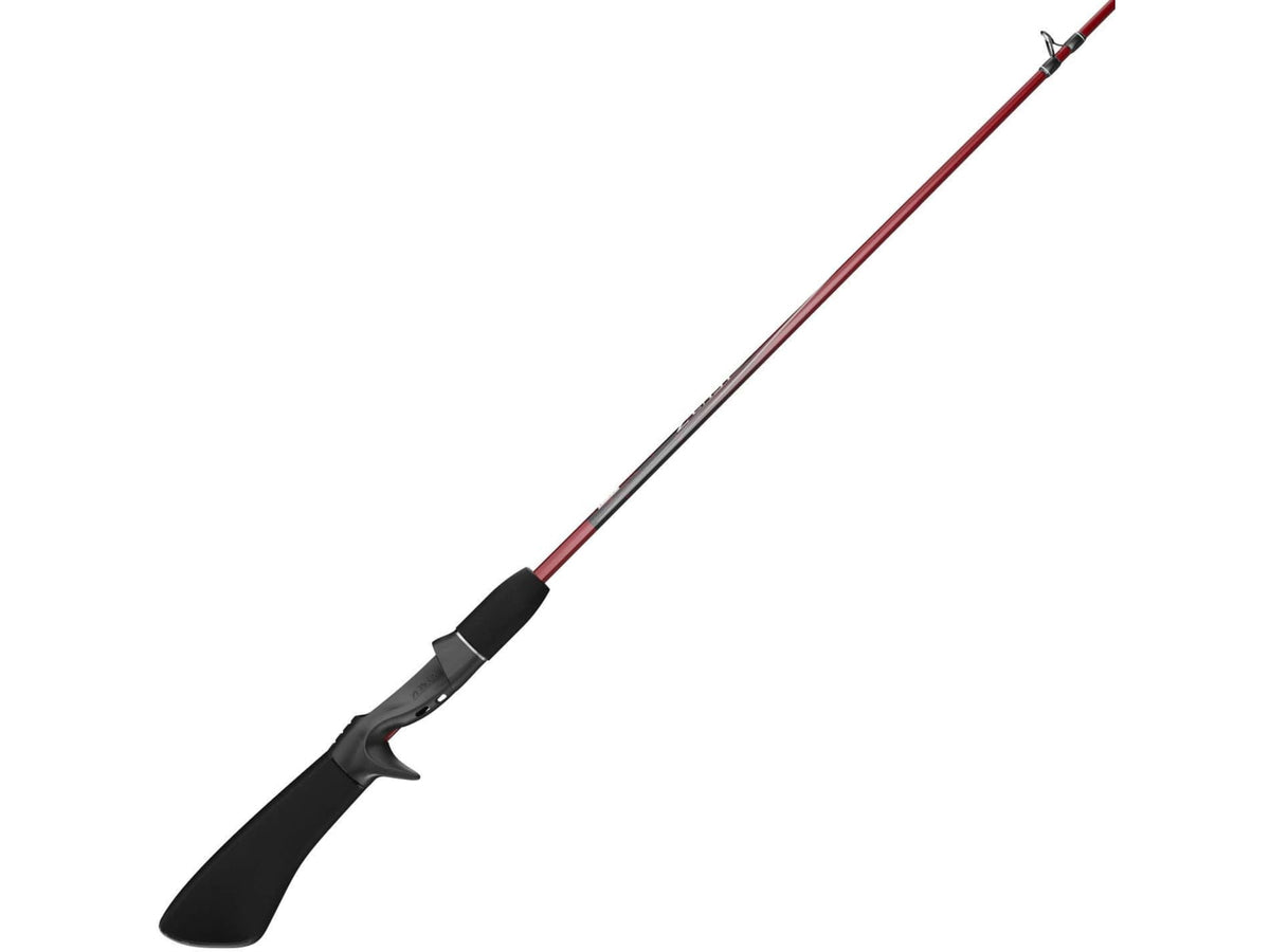 Zebco Z-Cast Casting Rod 5ft 6in 2-PC Durable Z-Glass Pole Comfortable EVA Pistol-Grip Rod Handle Shock-Ring Guides Medium-Light Red