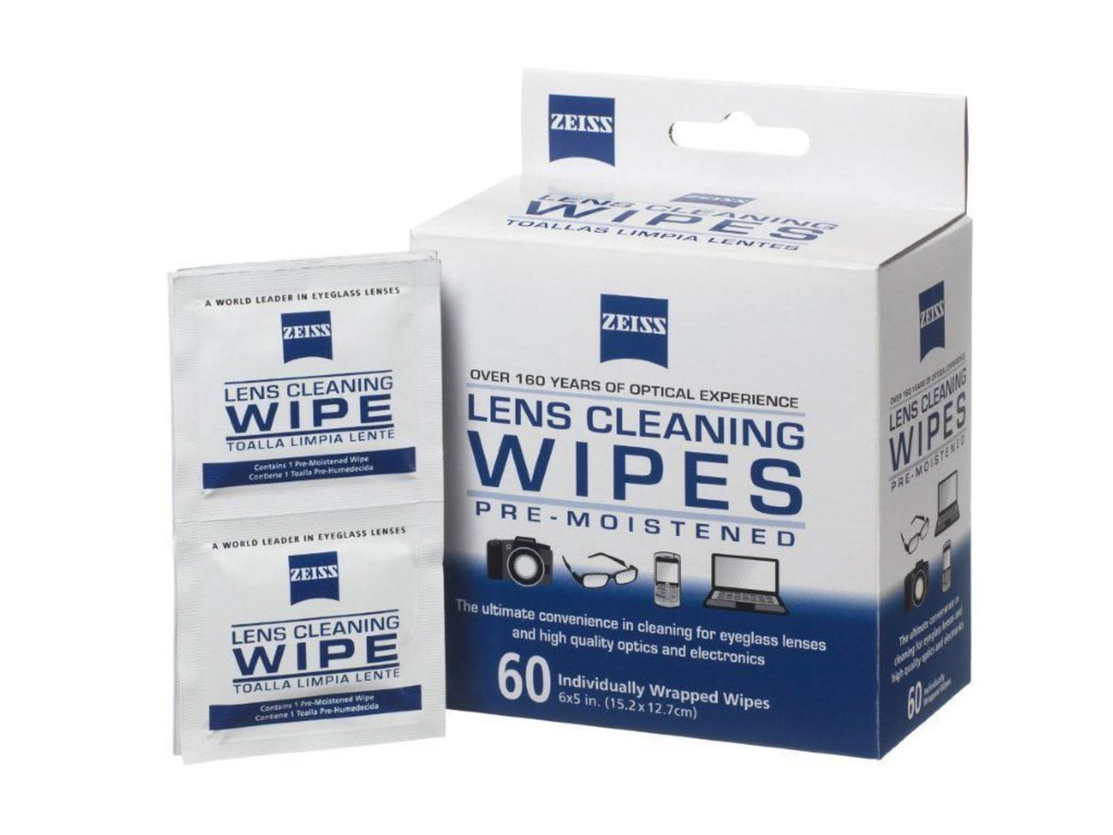 Zeiss Lens Wipes - 60ct. Box White Medium NSN