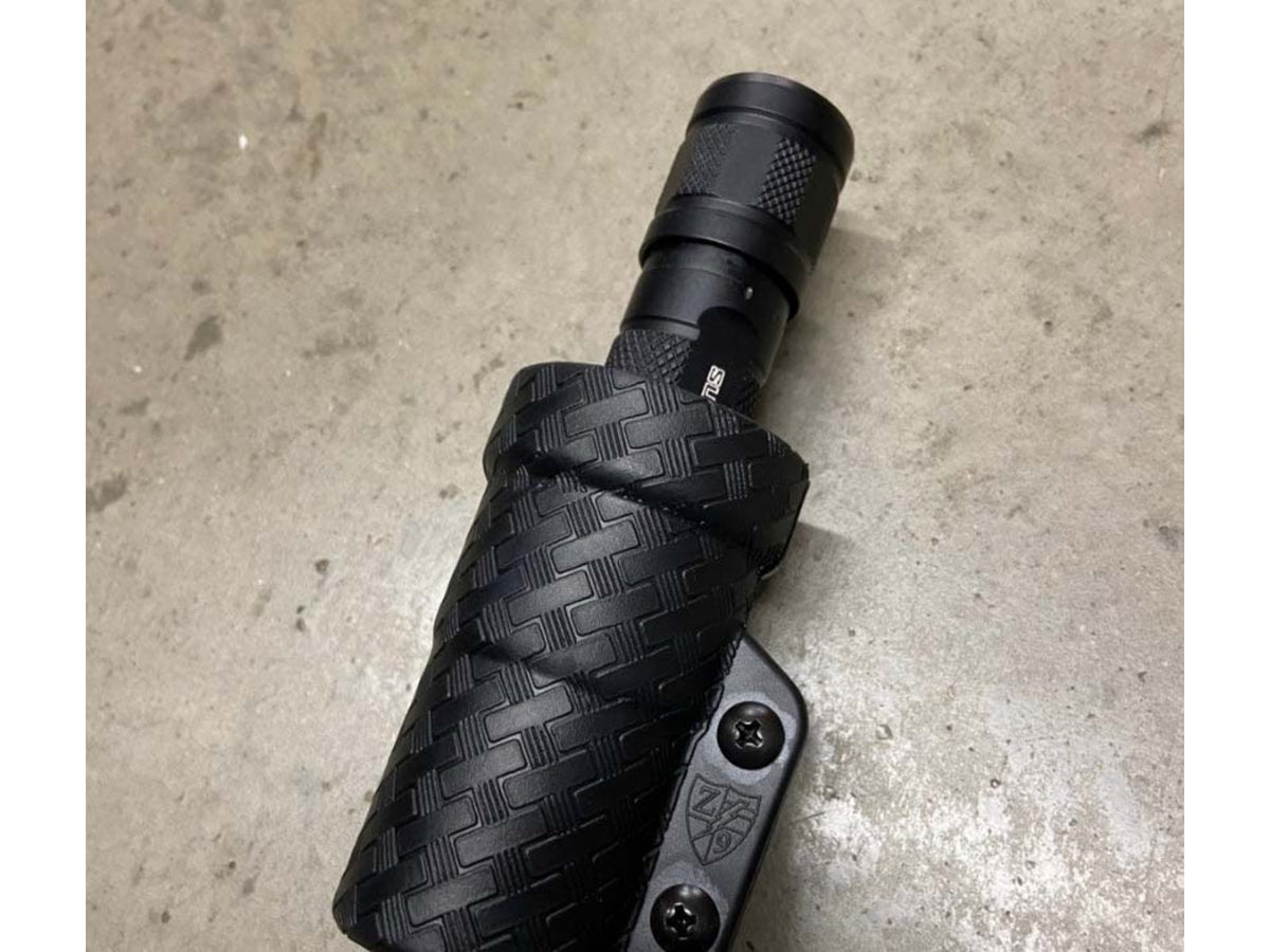 Zero9 Flashlight Case Holster Bezel Down 2 Tek-Lok Basketweave Z9-4025-BW-TEK