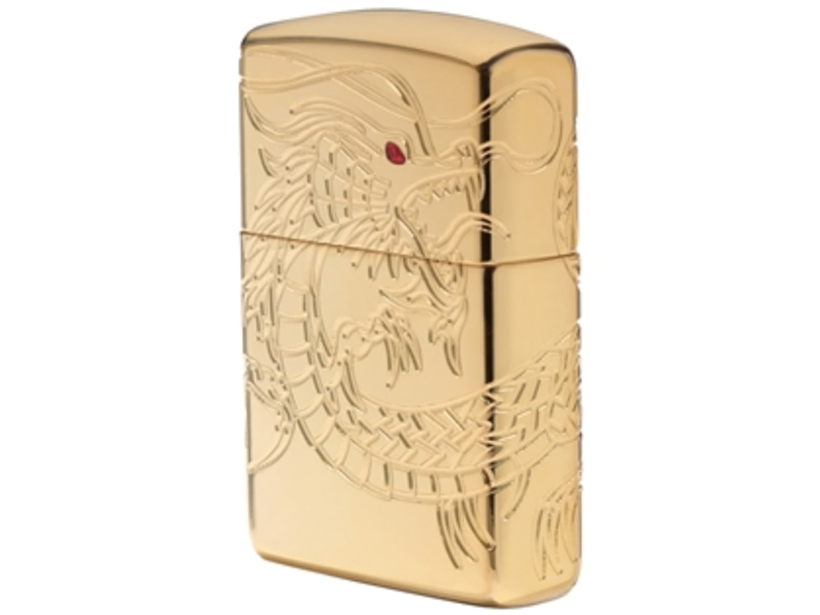 Zippo Chinese Dragon Lighter High Polish Gold Plate 29265