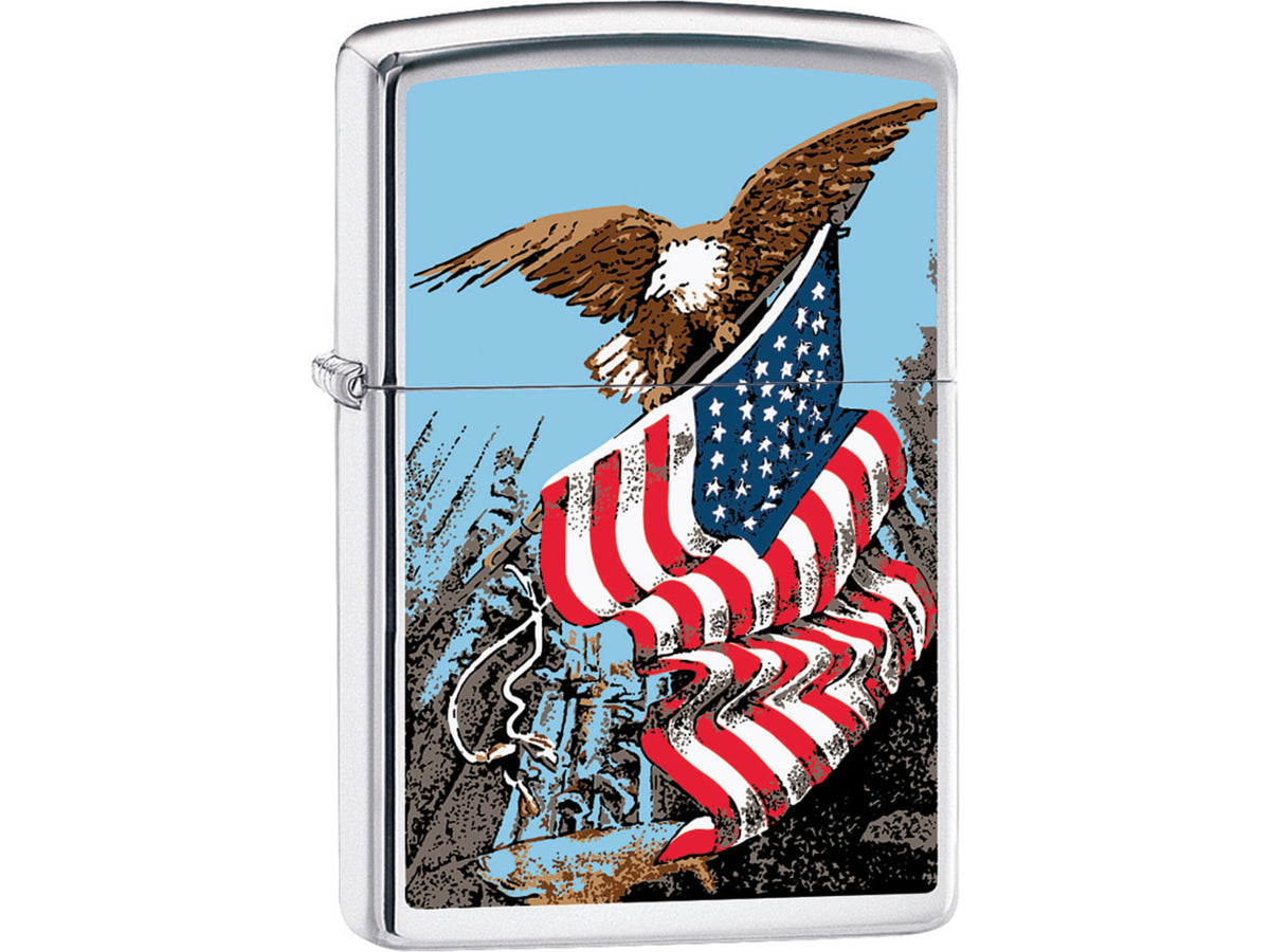 Zippo Eagle with Flag Lighter 1.44" x 2.25" 250-077565