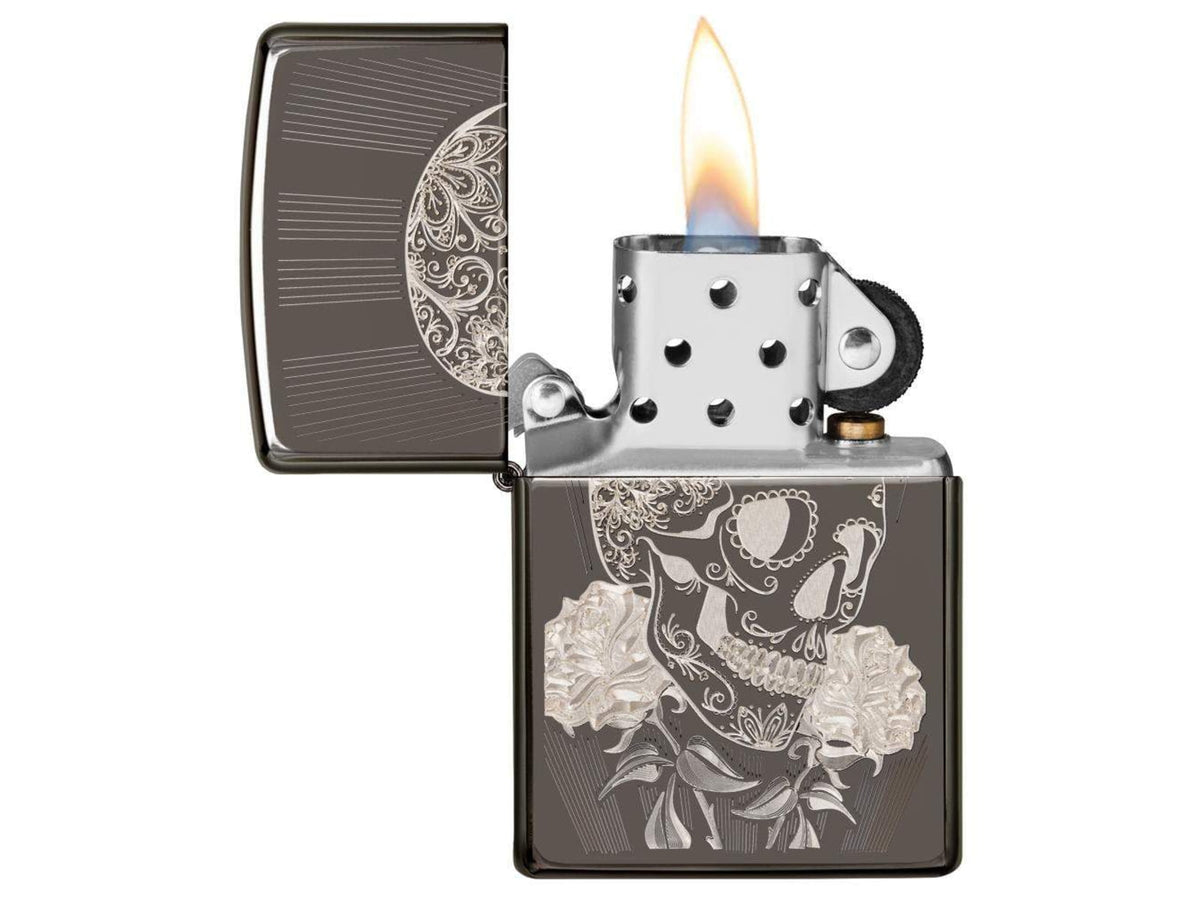 Zippo Fancy Skull Design Pocket Lighter 29883